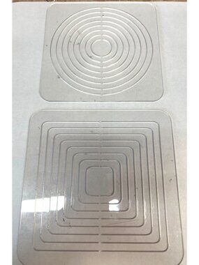 2 Clear Acrylic Circle & Square Quilting Template Set For Sewing & Craft Project